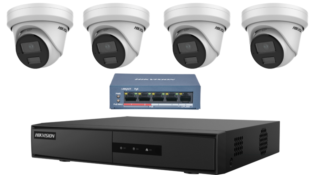 SET DS-7104NI-Q1/M(D) + 4x DS-2CD2326G2-I(2.8mm)(C) + DS-3E0105P-E(B)